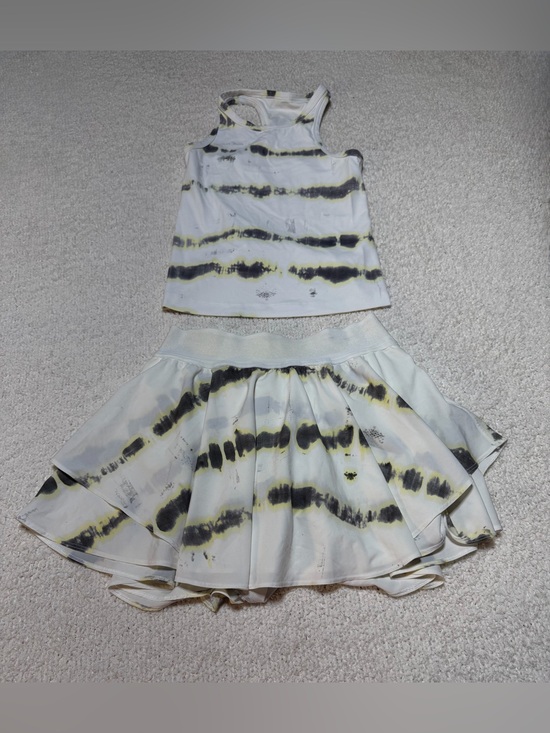 lululemon athletica Dresses & Skirts - Lululemon Matching Tie Dye Tennis Set Tank & Skort White Black Yellow